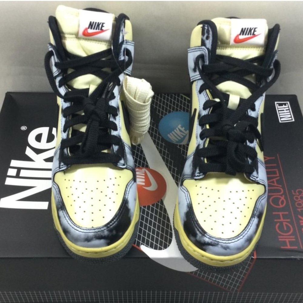 Men's Nike Dunk High 1985 Black Acid Wash Size's 8 & 7.5